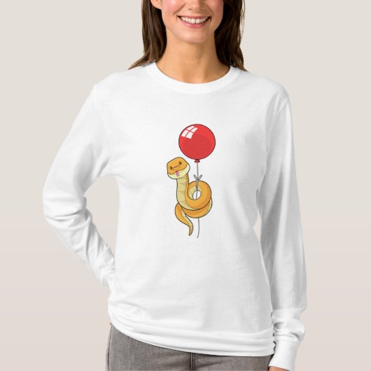 Schlange mit Ballon T-Shirt (Vorderseite)