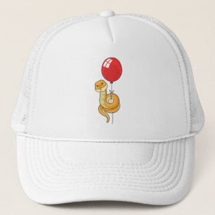 Schlange mit Ballon Truckerkappe