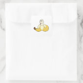 Schlange mit Banana Quadratischer Aufkleber (Tasche)