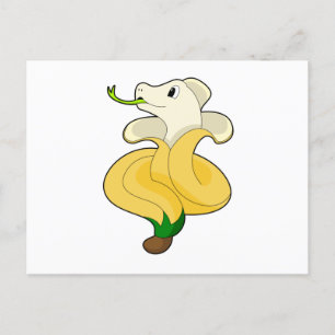 Schlange mit Banane Postkarte
