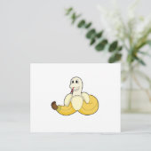 Schlange mit Banane Postkarte (Stehend Vorderseite)