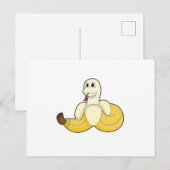 Schlange mit Banane Postkarte (Vorne/Hinten)