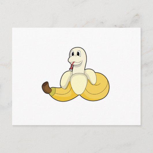 Schlange mit Banane Postkarte (Vorderseite)