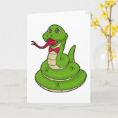 Schlange mit Bow-Krawatte Karte (Gelbe Blume)