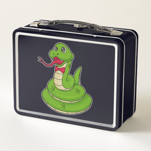 Schlange mit Bow-Krawatte Metall Brotdose (Rückseite)