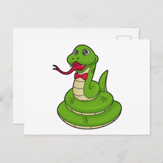 Schlange mit Bow-Krawatte Postkarte (Vorne/Hinten)