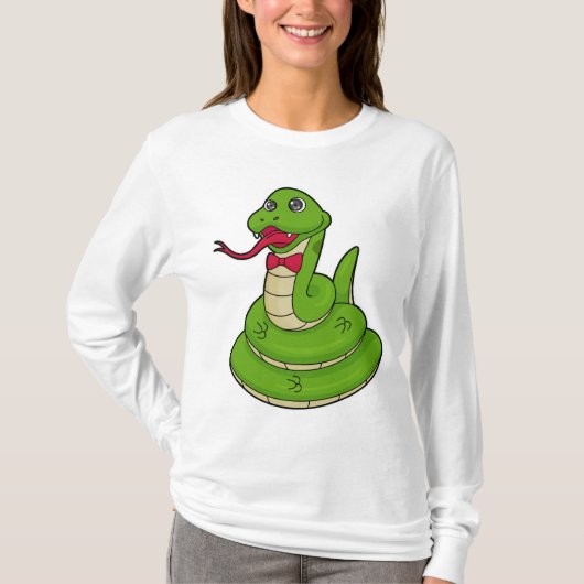 Schlange mit Bow-Krawatte T-Shirt (Vorderseite)