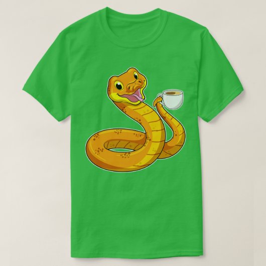 Schlange mit Cup of Coffee 2 T-Shirt (Design vorne)