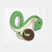 Schlange mit Donut Fleecedecke (Vorderseite (Horizontal))