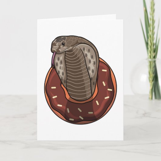Schlange mit Donut Karte (Vorderseite)