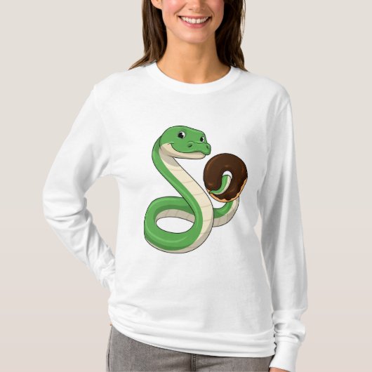 Schlange mit Donut T-Shirt (Vorderseite)
