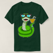 Schlange mit Drink T-Shirt (Design vorne)