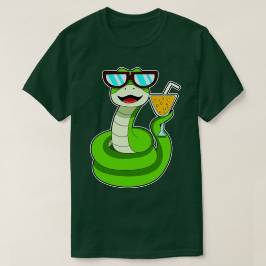 Schlange mit Drink T-Shirt (Design vorne)