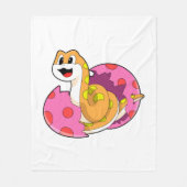 Schlange mit Ei Fleecedecke (Vorderseite)