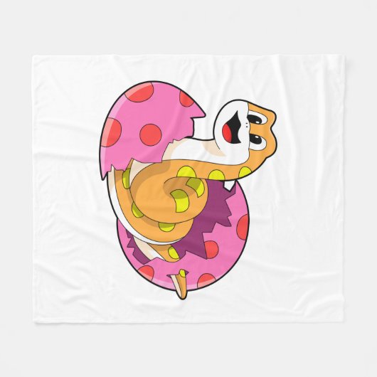 Schlange mit Ei Fleecedecke (Vorderseite (Horizontal))