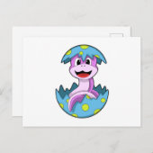 Schlange mit Ei-Muschel Postkarte (Vorne/Hinten)