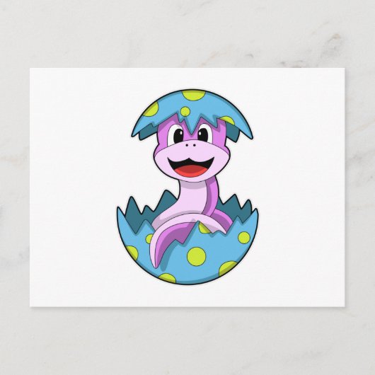 Schlange mit Ei-Muschel Postkarte (Vorderseite)