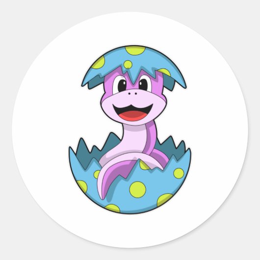 Schlange mit Ei-Muschel Runder Aufkleber (Vorderseite)