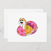 Schlange mit Ei Postkarte (Vorne/Hinten)