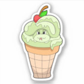 Schlange mit Eiscreme und Kirsche Aufkleber (Vorderseite)