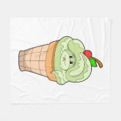 Schlange mit Eiscreme und Kirsche Fleecedecke (Vorderseite (Horizontal))