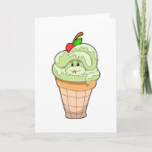 Schlange mit Eiscreme und Kirsche Karte (Vorderseite)