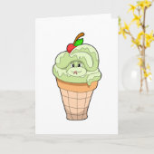 Schlange mit Eiscreme und Kirsche Karte (Gelbe Blume)