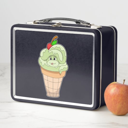 Schlange mit Eiscreme und Kirsche Metall Brotdose (Beispiel)