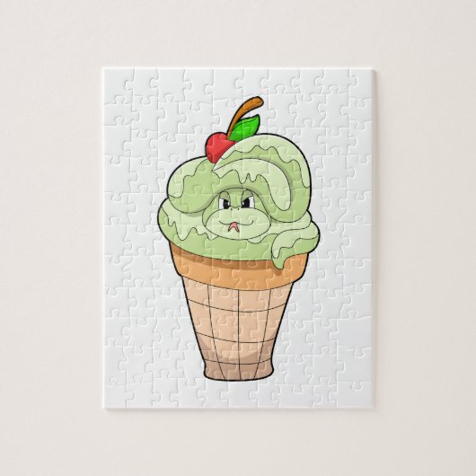 Schlange mit Eiscreme und Kirsche Puzzle (Vertikal)