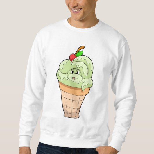 Schlange mit Eiscreme und Kirsche Sweatshirt (Vorderseite)