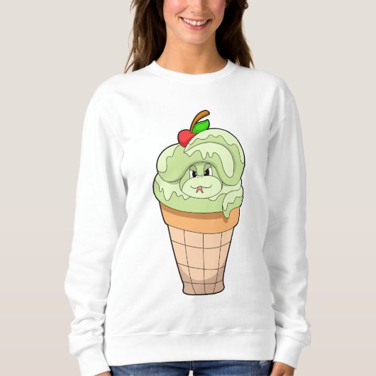 Schlange mit Eiscreme und Kirsche Sweatshirt (Vorderseite)