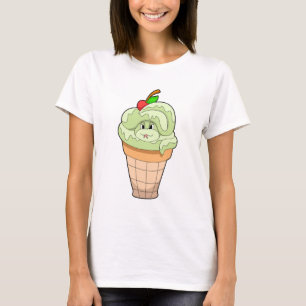 Schlange mit Eiscremekegel & Kirsche T-Shirt