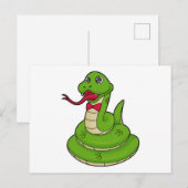 Schlange mit Fliege Postkarte (Vorne/Hinten)