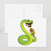 Schlange mit Huhn Postkarte (Vorne/Hinten)
