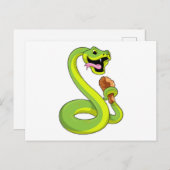 Schlange mit Hühnchen Postkarte (Vorne/Hinten)