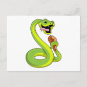 Schlange mit Hühnchen Postkarte (Vorderseite)
