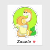 Schlange mit Lemonsglas Aufkleber (Blatt)