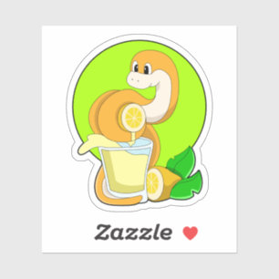 Schlange mit Lemonsglas Aufkleber