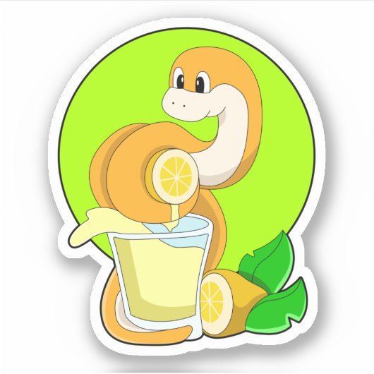 Schlange mit Lemonsglas Aufkleber (Vorderseite)