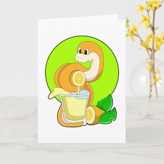 Schlange mit Lemonsglas Karte (Gelbe Blume)