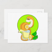 Schlange mit Lemonsglas Postkarte (Vorne/Hinten)