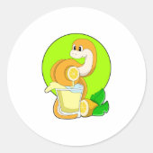 Schlange mit Lemonsglas Runder Aufkleber (Vorderseite)