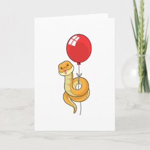 Schlange mit Luftballon Karte