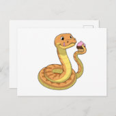 Schlange mit Muffin Postkarte (Vorne/Hinten)