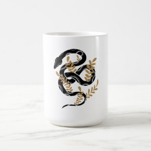 Schlange mit Pflanze Kaffeetasse