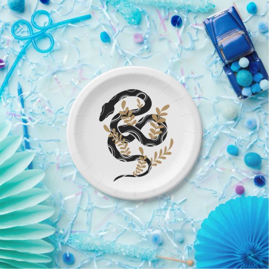 Schlange mit Pflanze Pappteller (Party)