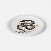 Schlange mit Pflanze Pappteller (Schrägansicht)