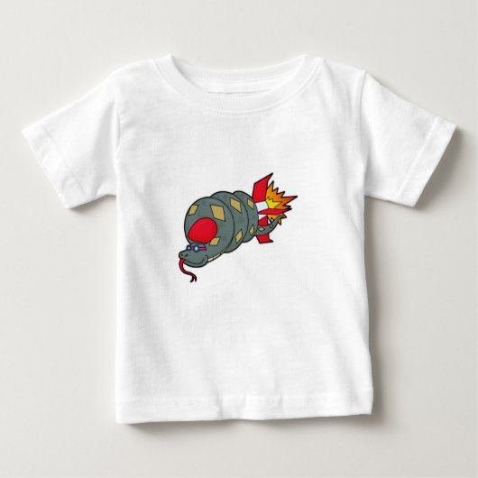 Schlange mit Rakete Baby T-shirt (Vorderseite)