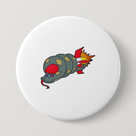 Schlange mit Rakete Button (Vorderseite)