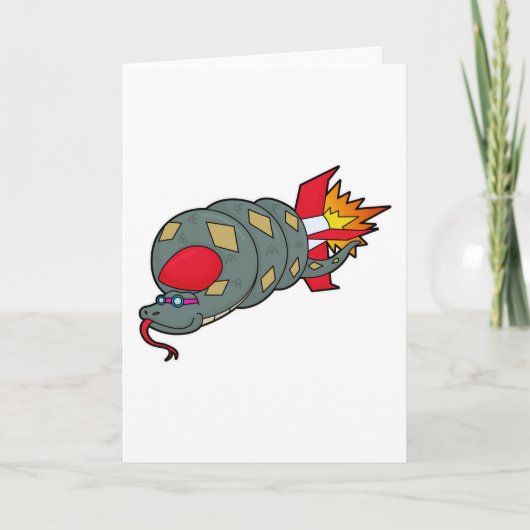 Schlange mit Rakete Karte (Vorderseite)